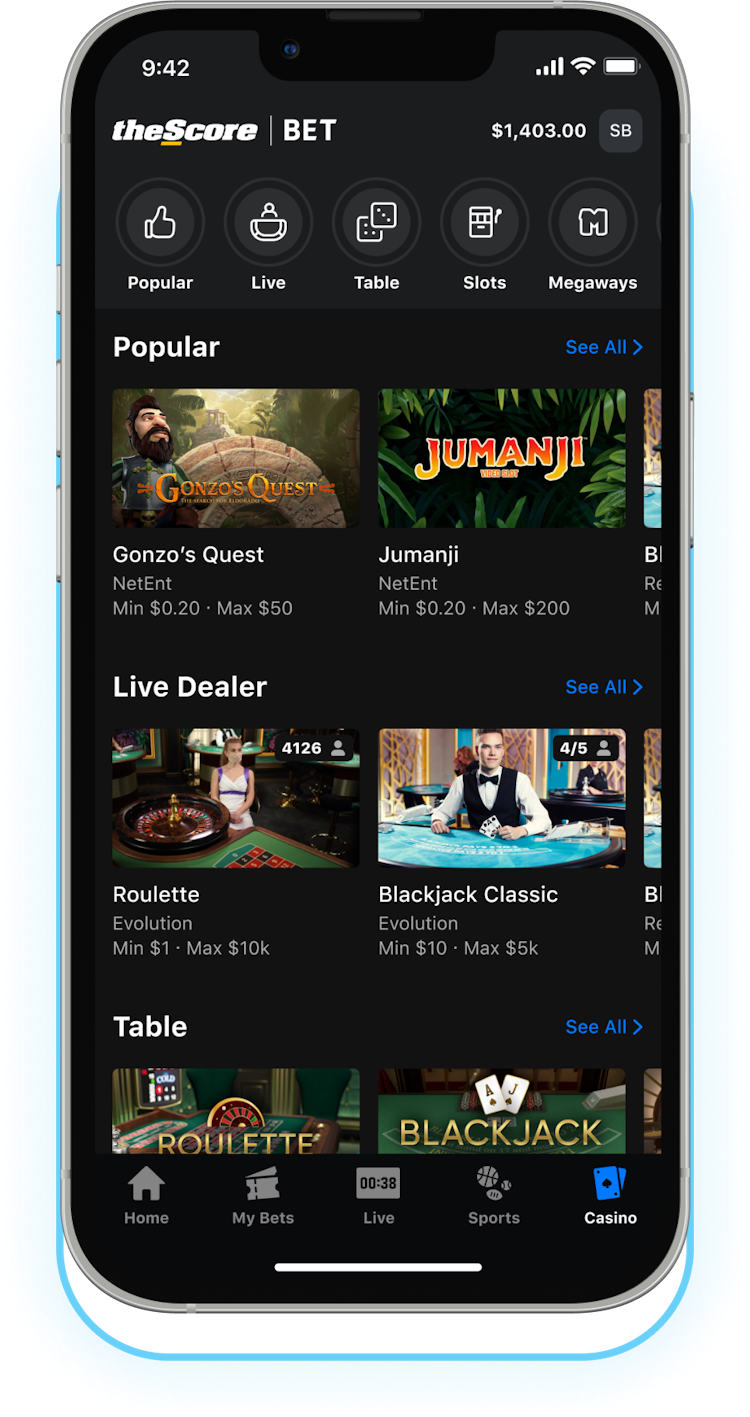 theScore Bet App A 24/7 Casino