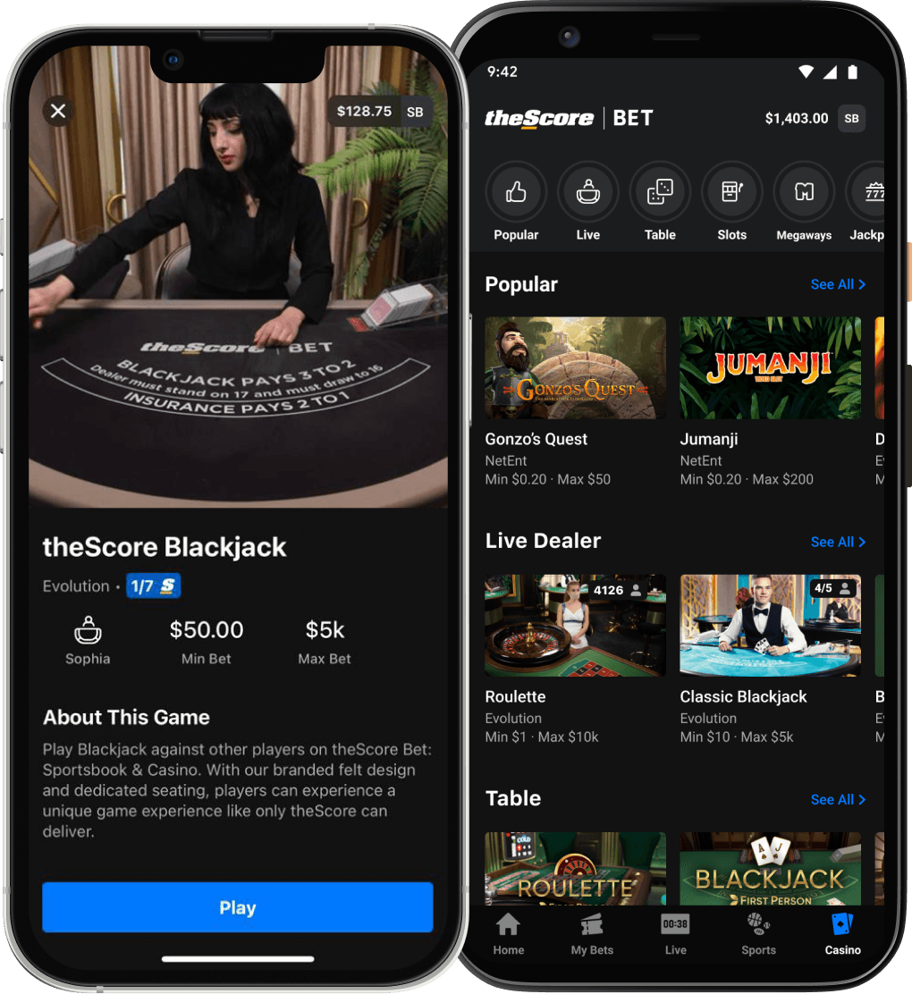 theScore Casino Bet Devices